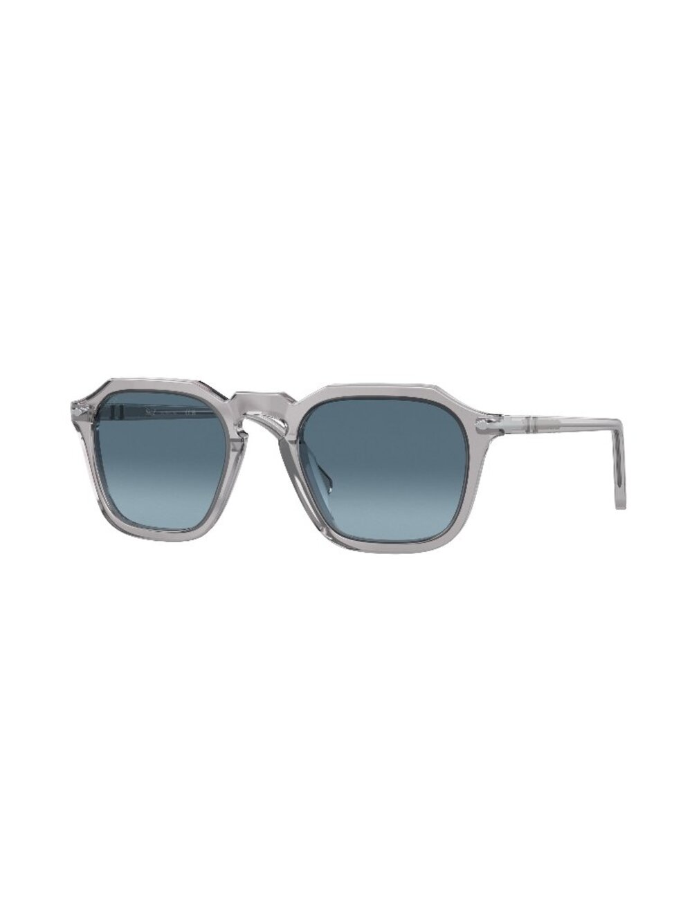 New Persol Unisex Sunglasses Grey Square Blue Lens Acetate Frame PO3292S 309 Q8